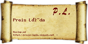 Preis Léda névjegykártya